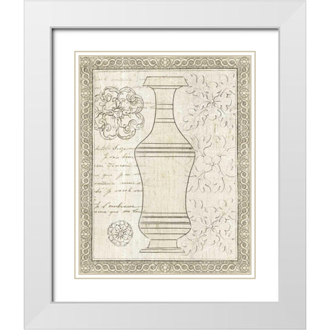 Restoration Period Urn I White Modern Wood Framed Art Print with Double Matting by Wild Apple Portfolio