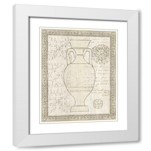 Restoration Period Urn II White Modern Wood Framed Art Print with Double Matting by Wild Apple Portfolio