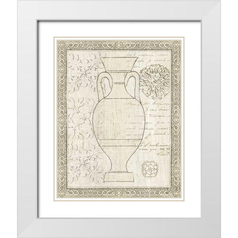 Restoration Period Urn II White Modern Wood Framed Art Print with Double Matting by Wild Apple Portfolio