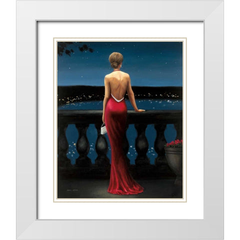 Thinking of Him White Modern Wood Framed Art Print with Double Matting by Wiens, James