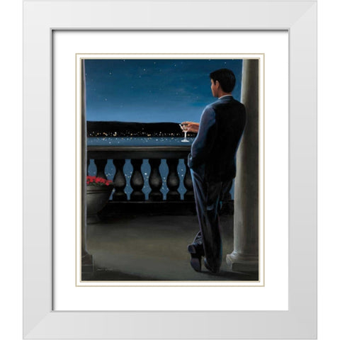 Thinking of Her White Modern Wood Framed Art Print with Double Matting by Wiens, James