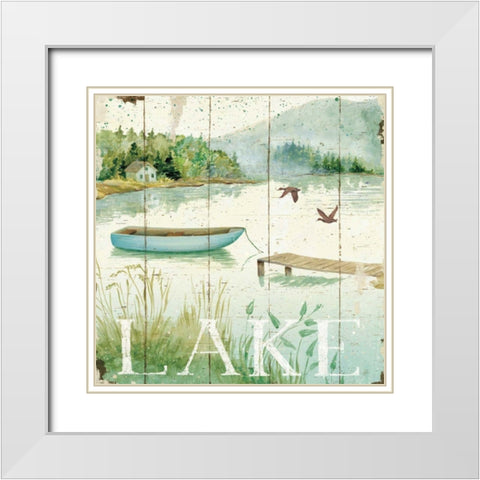 Lakeside II White Modern Wood Framed Art Print with Double Matting by Brissonnet, Daphne