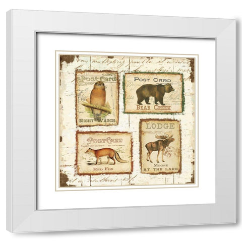 Lodge Memories II White Modern Wood Framed Art Print with Double Matting by Pela