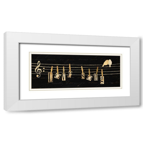 Birds Harmony II White Modern Wood Framed Art Print with Double Matting by Pela