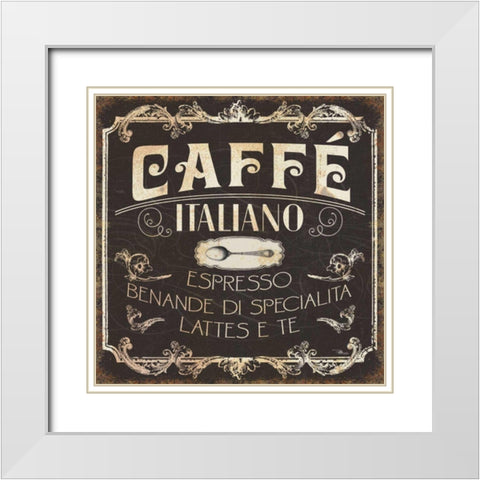Italian Cuisine II White Modern Wood Framed Art Print with Double Matting by Pela Studio