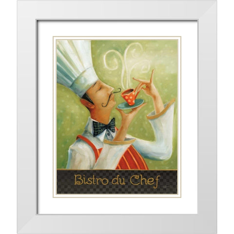 Cafe Moustache I White Modern Wood Framed Art Print with Double Matting by Audit, Lisa