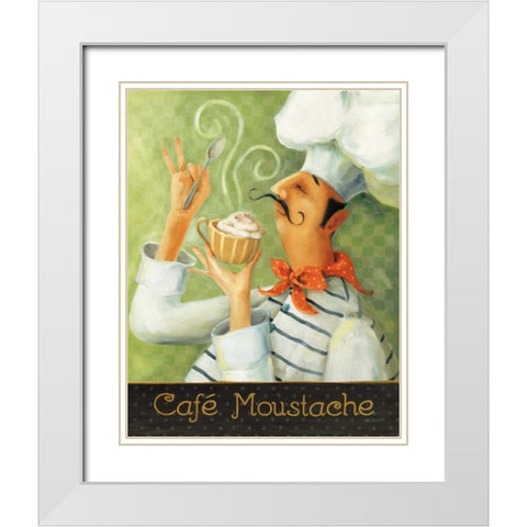 Cafe Moustache II White Modern Wood Framed Art Print with Double Matting by Audit, Lisa
