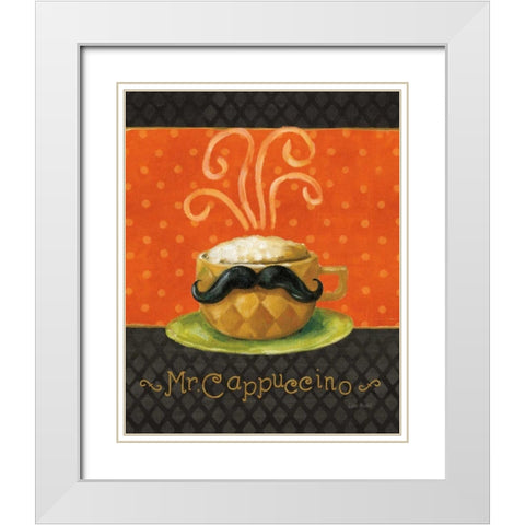 Cafe Moustache IV White Modern Wood Framed Art Print with Double Matting by Audit, Lisa