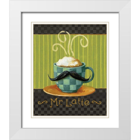 Cafe Moustache VI White Modern Wood Framed Art Print with Double Matting by Audit, Lisa