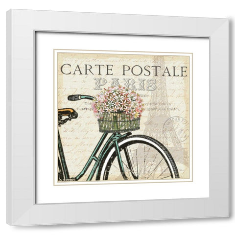 Paris Ride I White Modern Wood Framed Art Print with Double Matting by Pela Studio
