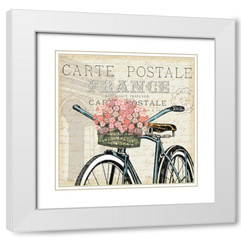 Paris Ride II White Modern Wood Framed Art Print with Double Matting by Pela Studio