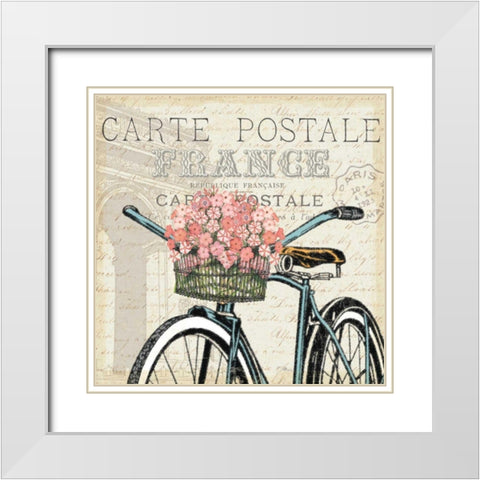 Paris Ride II White Modern Wood Framed Art Print with Double Matting by Pela Studio