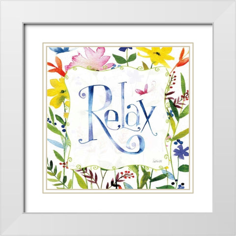 Relax White Modern Wood Framed Art Print with Double Matting by Tavoletti, Anne