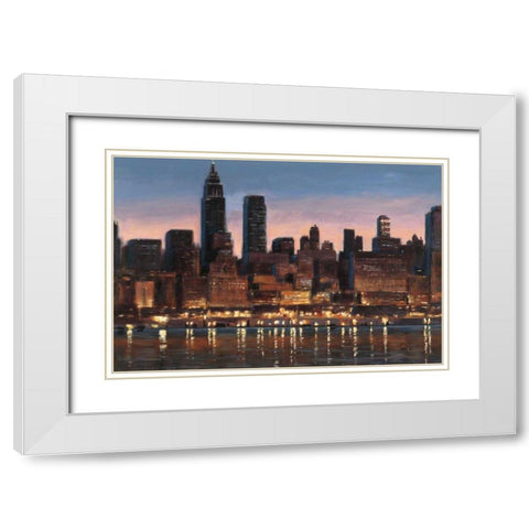 Manhattan Reflection White Modern Wood Framed Art Print with Double Matting by Wiens, James