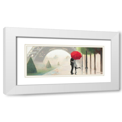 Paris Romance II White Modern Wood Framed Art Print with Double Matting by Fabiano, Marco