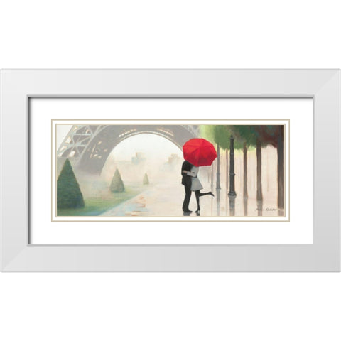 Paris Romance II White Modern Wood Framed Art Print with Double Matting by Fabiano, Marco