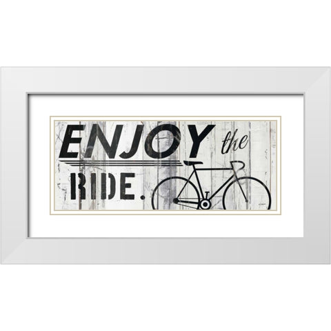 Enjoy the Ride White Modern Wood Framed Art Print with Double Matting by Schick, Mike