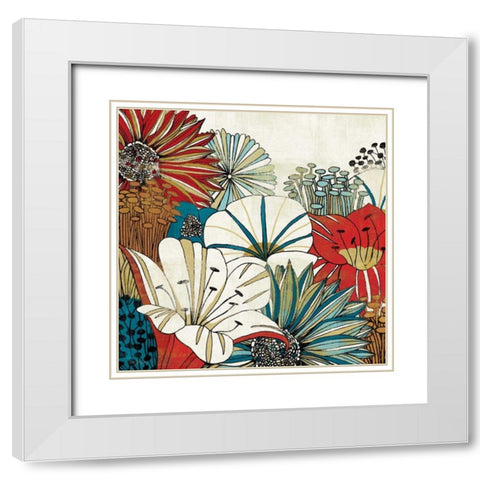 Contemporary Garden I White Modern Wood Framed Art Print with Double Matting by Mullan, Michael