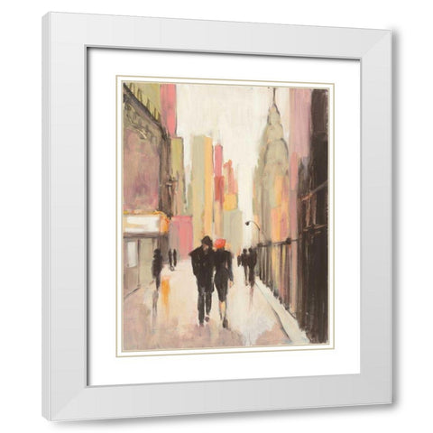 City Stroll White Modern Wood Framed Art Print with Double Matting by Purinton, Julia