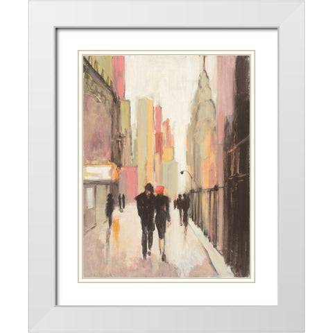 City Stroll White Modern Wood Framed Art Print with Double Matting by Purinton, Julia