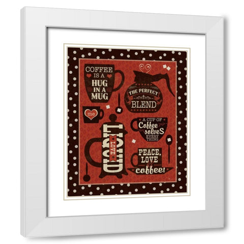 Coffee Talk II  White Modern Wood Framed Art Print with Double Matting by Pela Studio
