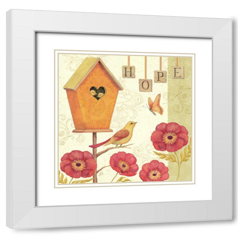 Welcome Home III White Modern Wood Framed Art Print with Double Matting by Brissonnet, Daphne