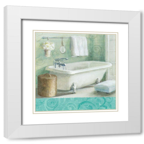 Refresh Bath Border I White Modern Wood Framed Art Print with Double Matting by Nai, Danhui