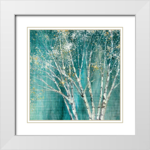 Blue Birch White Modern Wood Framed Art Print with Double Matting by Purinton, Julia
