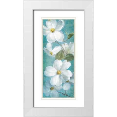 Indiness Blossom Panel Vinage I White Modern Wood Framed Art Print with Double Matting by Nai, Danhui