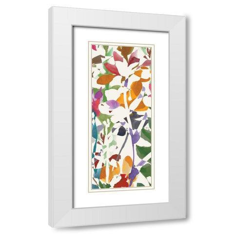 Pink Garden Panel II White White Modern Wood Framed Art Print with Double Matting by Wild Apple Portfolio