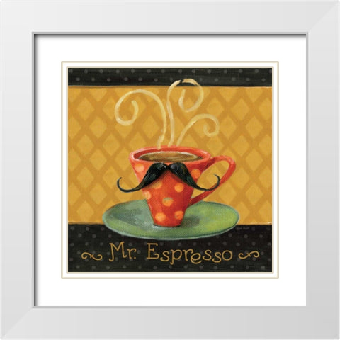 Cafe Moustache III Square White Modern Wood Framed Art Print with Double Matting by Audit, Lisa