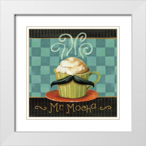 Cafe Moustache V Square White Modern Wood Framed Art Print with Double Matting by Audit, Lisa