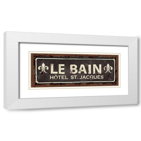 Vintage Bath IV White Modern Wood Framed Art Print with Double Matting by Pela Studio