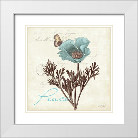 Touch of Blue IPeace White Modern Wood Framed Art Print with Double Matting by Pertiet, Katie