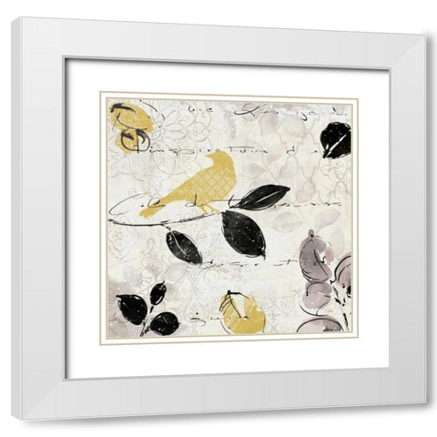 Plume and Motif I White Modern Wood Framed Art Print with Double Matting by ERR, Pela