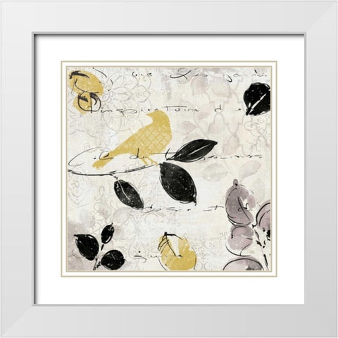 Plume and Motif I White Modern Wood Framed Art Print with Double Matting by ERR, Pela
