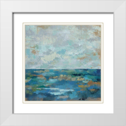Seascape Sketches I White Modern Wood Framed Art Print with Double Matting by Vassileva, Silvia