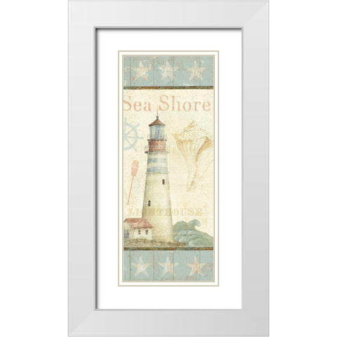 Coastal Shells I White Modern Wood Framed Art Print with Double Matting by Brissonnet, Daphne