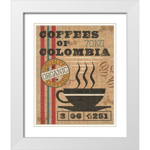 Coffee Sack I White Modern Wood Framed Art Print with Double Matting by Pela Studio