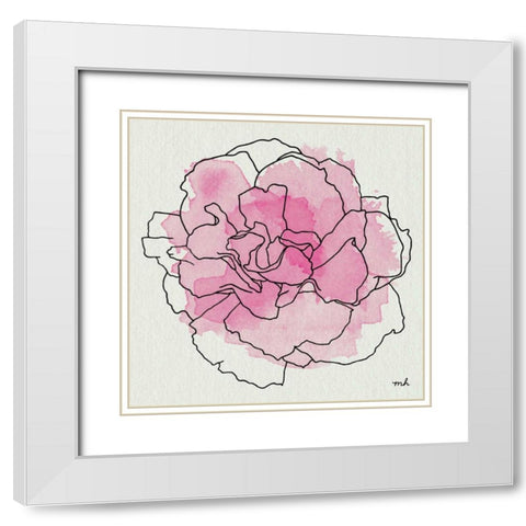 Watercolor Floral III White Modern Wood Framed Art Print with Double Matting by Hershey, Moira