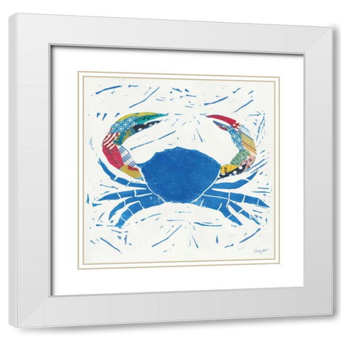 Sea Creature Crab Color White Modern Wood Framed Art Print with Double Matting by Prahl, Courtney