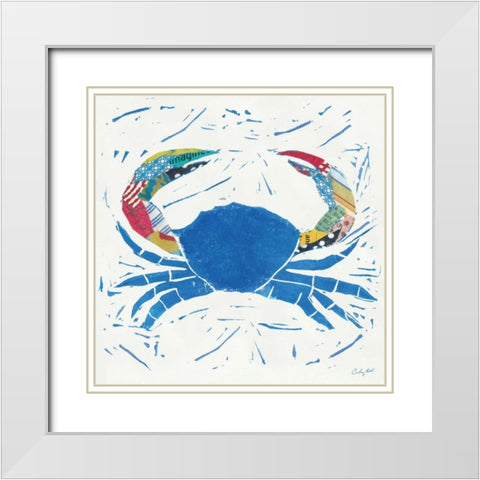 Sea Creature Crab Color White Modern Wood Framed Art Print with Double Matting by Prahl, Courtney