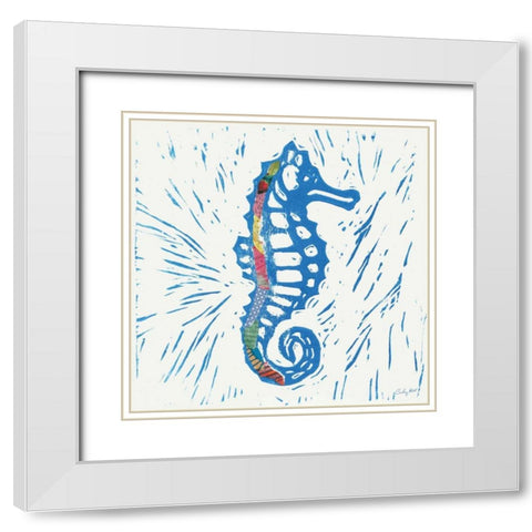 Sea Creature Sea Horse Color White Modern Wood Framed Art Print with Double Matting by Prahl, Courtney
