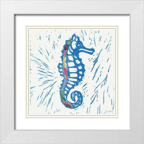 Sea Creature Sea Horse Color White Modern Wood Framed Art Print with Double Matting by Prahl, Courtney