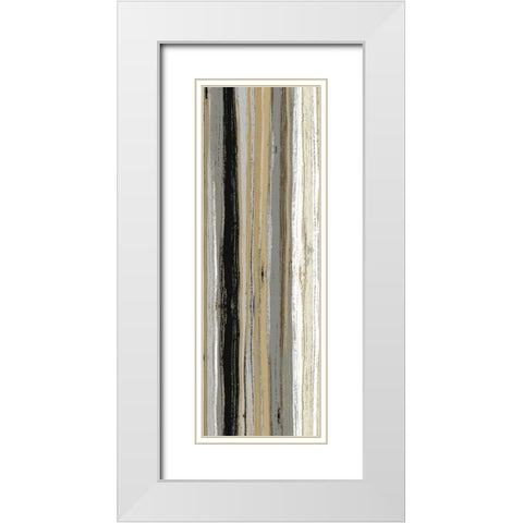 Rainy Streets Neutral Panel II White Modern Wood Framed Art Print with Double Matting by Wild Apple Portfolio