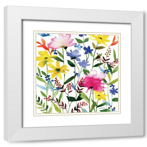 Annes Flowers Crop II White Modern Wood Framed Art Print with Double Matting by Tavoletti, Anne
