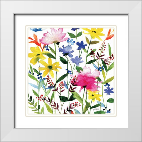 Annes Flowers Crop II White Modern Wood Framed Art Print with Double Matting by Tavoletti, Anne