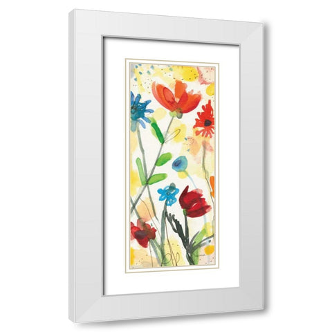 Sarahs Garden Panel I White Modern Wood Framed Art Print with Double Matting by Warrick, Cheryl