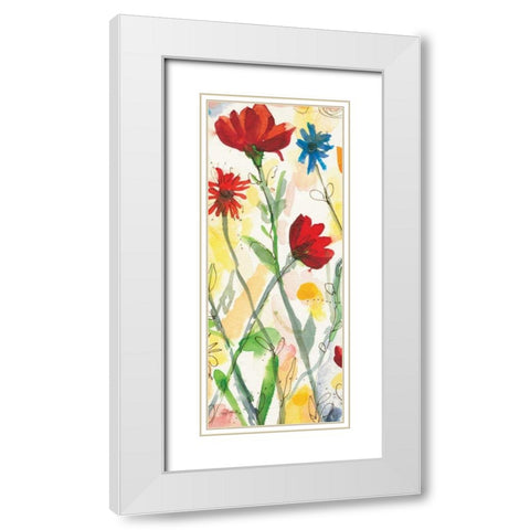 Sarahs Garden Panel II White Modern Wood Framed Art Print with Double Matting by Warrick, Cheryl