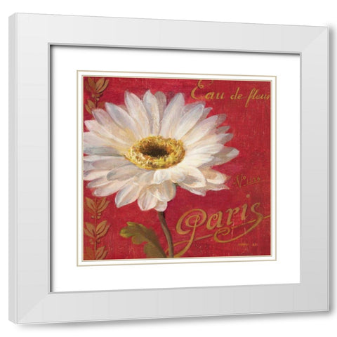 Paris Blossom I White Modern Wood Framed Art Print with Double Matting by Nai, Danhui